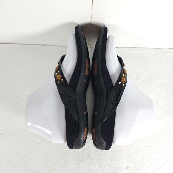 Vionic Women's Floriana US 6 Black Embellished Orthaheel Thong Sandals - Picture 10 of 13